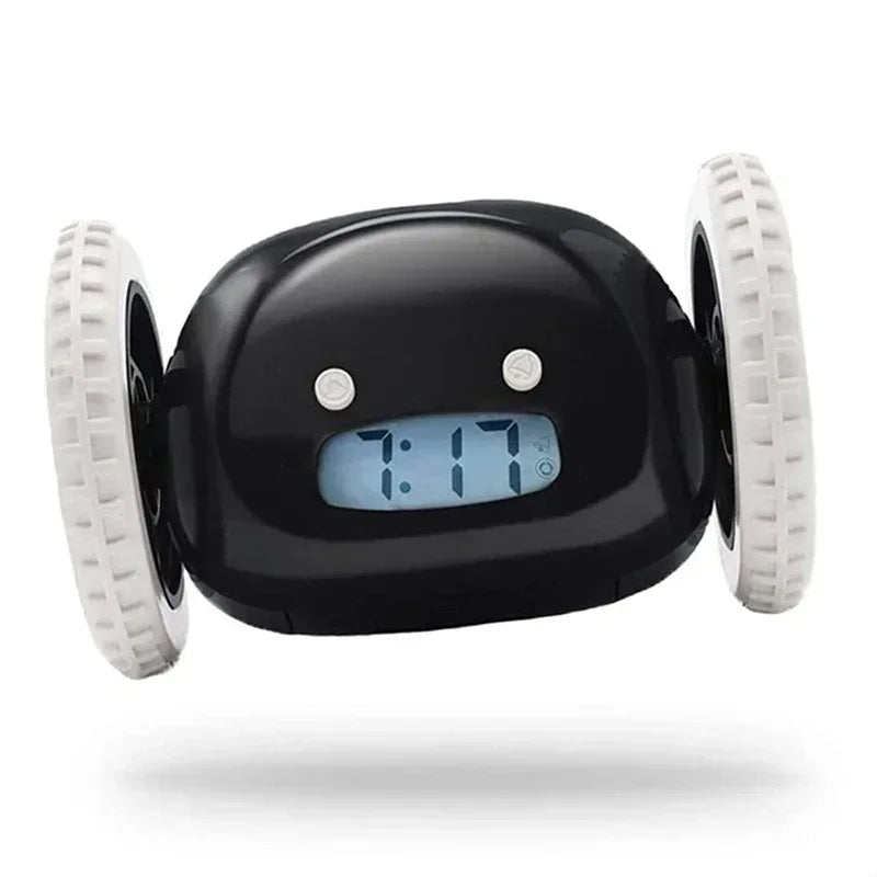 CLOCKY Roll Alarm Clock for Heavy Sleepers on Wheels (Adults Kids Teens Bedroom), Run Away, Moving, Annoying, Jump
