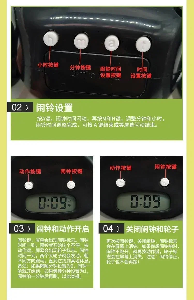 CLOCKY Roll Alarm Clock for Heavy Sleepers on Wheels (Adults Kids Teens Bedroom), Run Away, Moving, Annoying, Jump