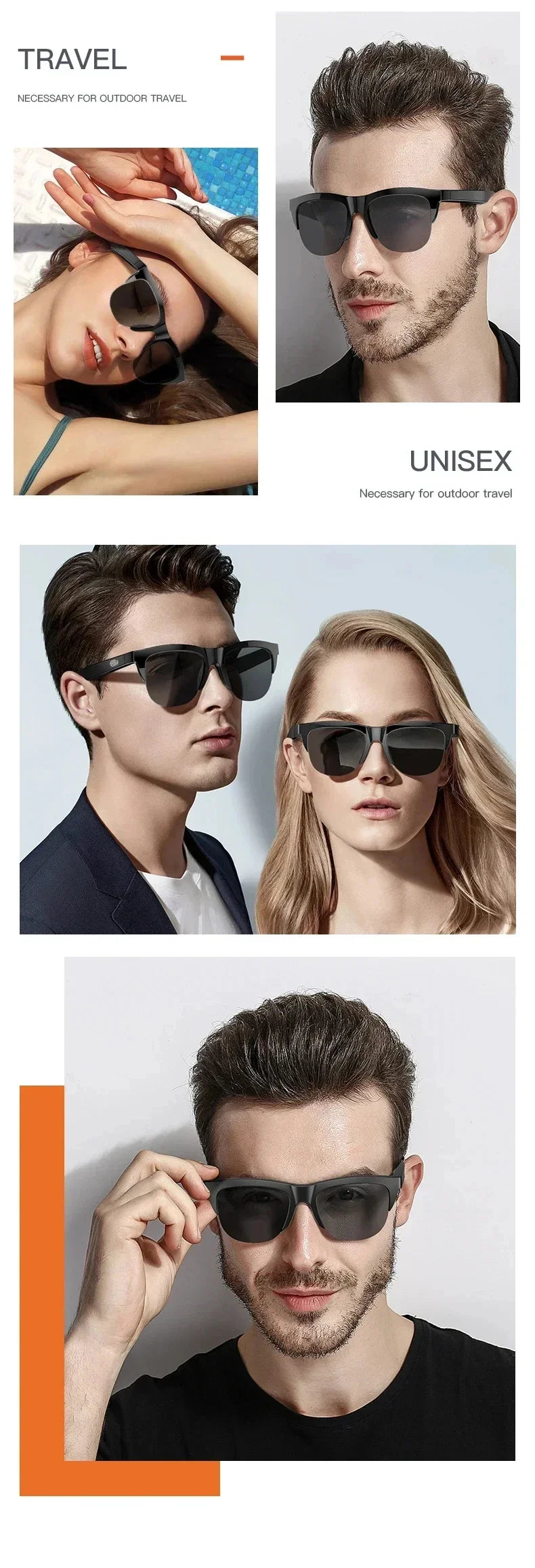 Xiaomi NEW Smart Sunglasses Glasses, Bluetooth Call Outdoor Sports Headphones, HiFi Audio, Blue Light, Waterproof, Anti-UV, Unisex