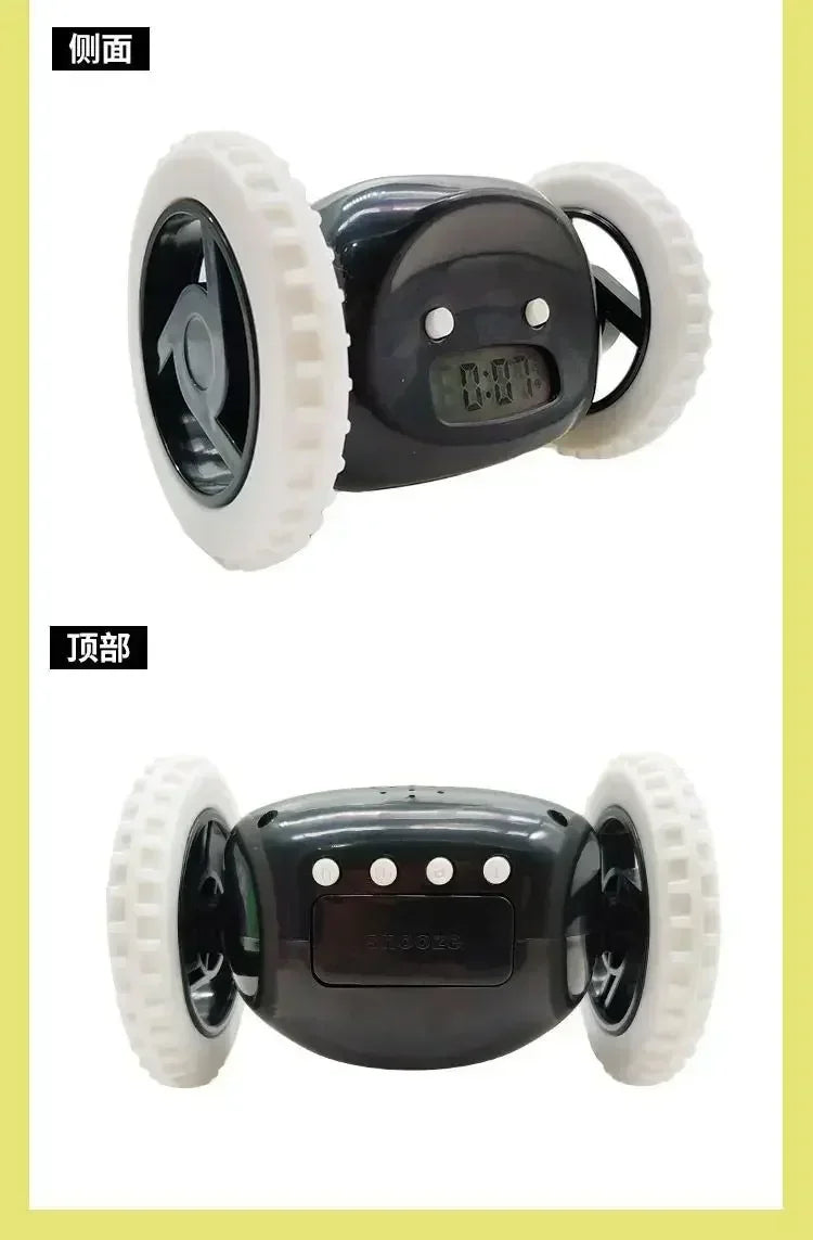 CLOCKY Roll Alarm Clock for Heavy Sleepers on Wheels (Adults Kids Teens Bedroom), Run Away, Moving, Annoying, Jump