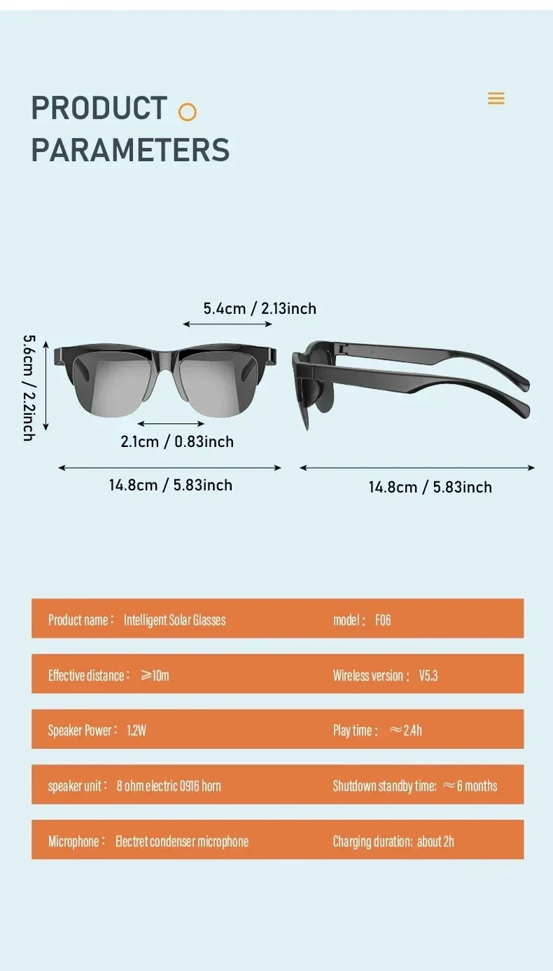 Xiaomi NEW Smart Sunglasses Glasses, Bluetooth Call Outdoor Sports Headphones, HiFi Audio, Blue Light, Waterproof, Anti-UV, Unisex