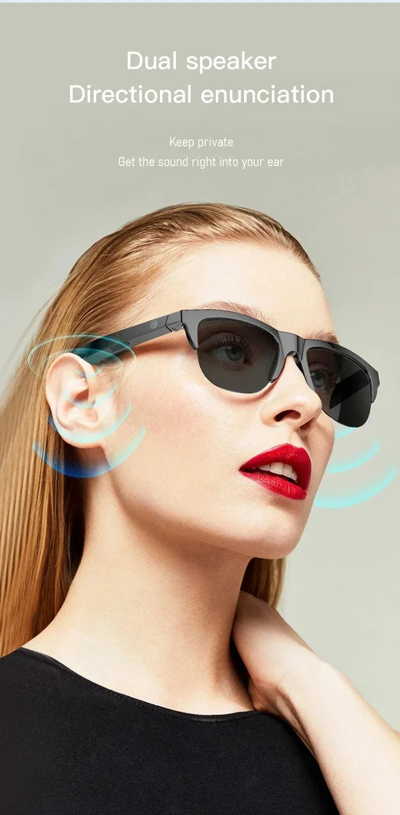 Xiaomi NEW Smart Sunglasses Glasses, Bluetooth Call Outdoor Sports Headphones, HiFi Audio, Blue Light, Waterproof, Anti-UV, Unisex