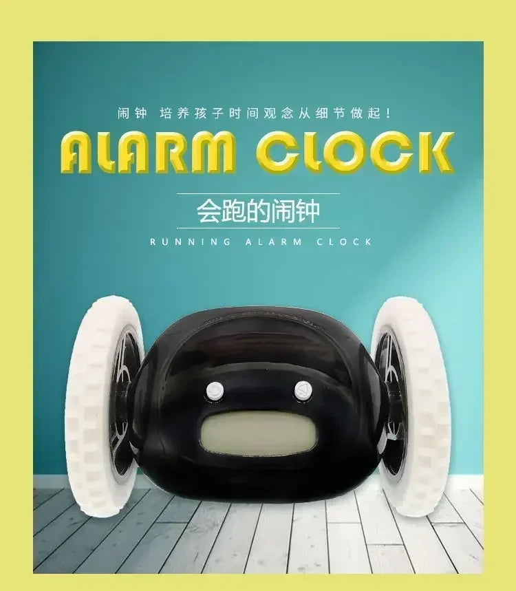 CLOCKY Roll Alarm Clock for Heavy Sleepers on Wheels (Adults Kids Teens Bedroom), Run Away, Moving, Annoying, Jump